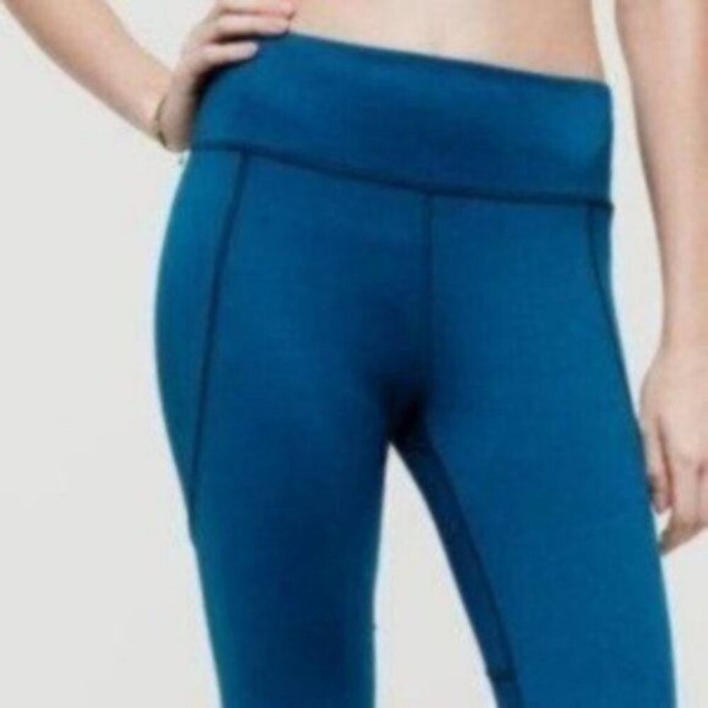 Loft Women Blue Straight Leg Pull On High Waist Comfortable Leggings Size Small